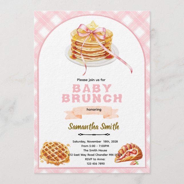 Convites Bows Brunch Party Invitation (Frente)