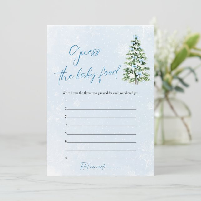 Convites Bows Christmas Baby Shower Guess The Baby Food (Em pé/Frente)