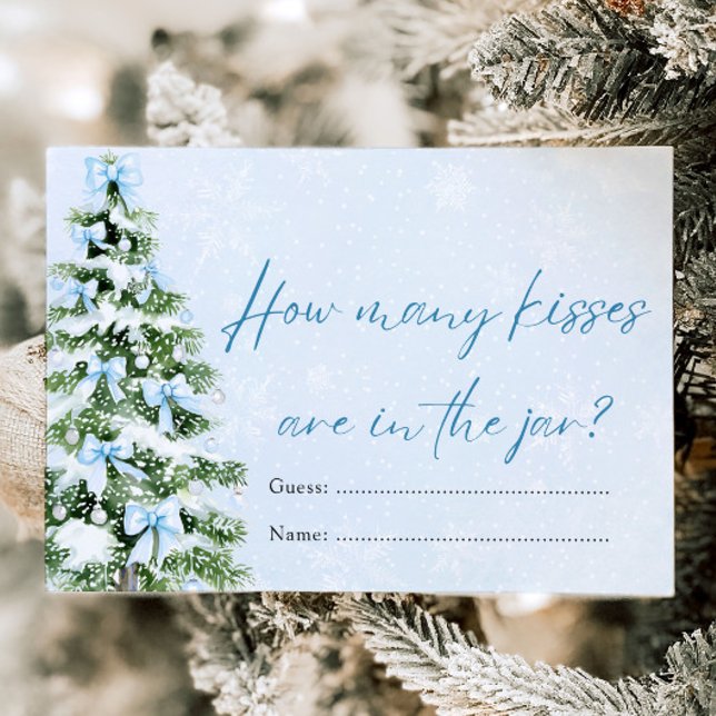 Convites Bows Christmas How Many Kisses Baby Shower Game (Bows Christmas How Many Kisses Baby Shower Game)