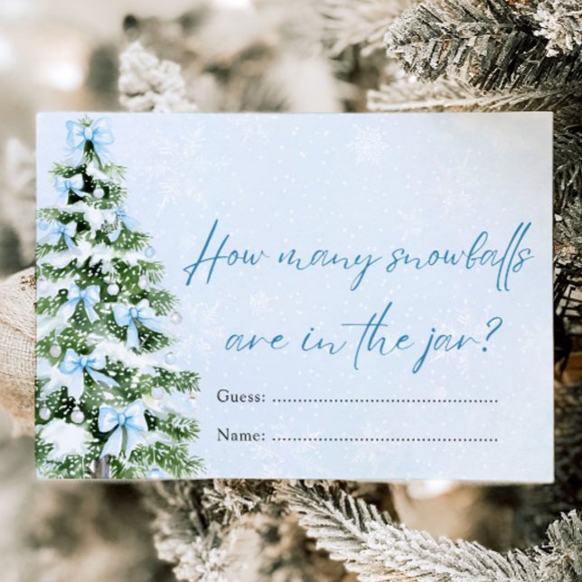 Convites Bows Christmas How Many Snowballs Baby Shower Game (Bows Christmas How Many Snowballs Baby Shower Game )