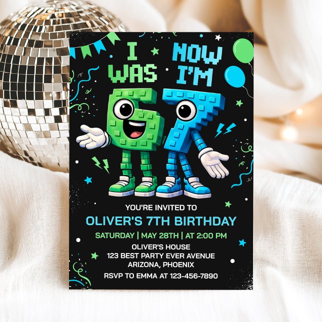 Convites Boy 67 Birthday Party Invitation (Criador carregado)
