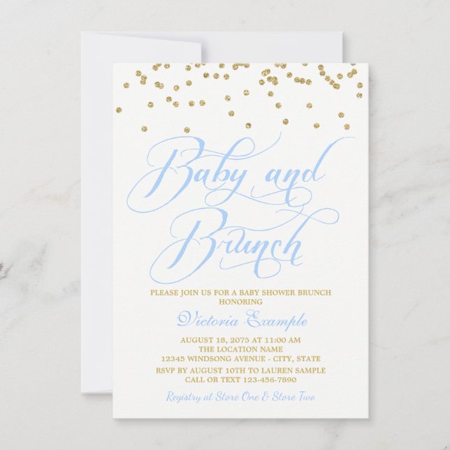 Convites Boy Baby Brunch Baby Shower (Frente)