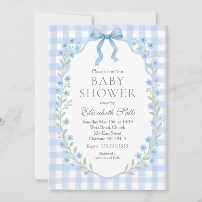 Convites Boy Baby Shower Invitation, Boy baby shower (Frente)