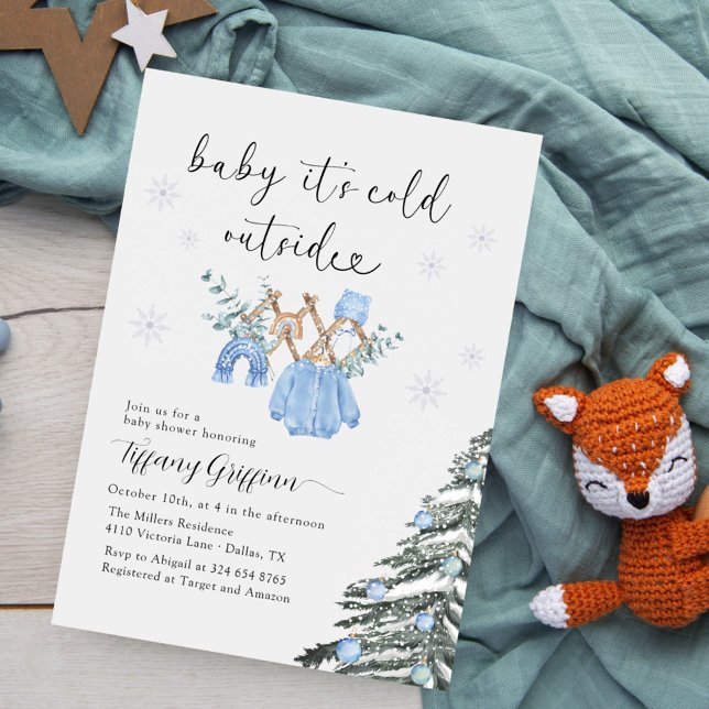Convites Boy Baby Shower Its Cold Outside| Clothes  (Criador carregado)