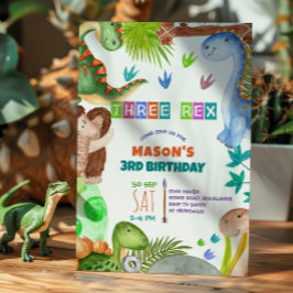 Convites Boy Dinosaur 3rd Birthday Invitation
