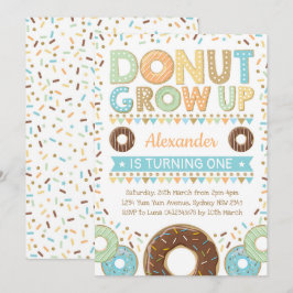 Convites Boy Doughnut Invation Rosquinha Birthday Sprinkles