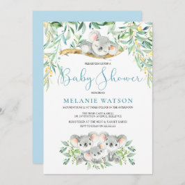 Convites Boy Koala Bush Bebês Bebês Chamas de Chuveiro