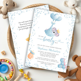 Convites Boy Koala - Chá de fraldas de solicitação do livro