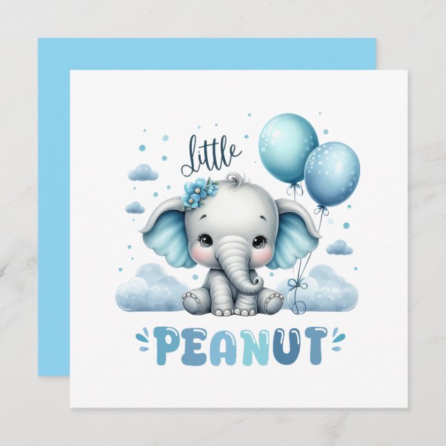 Convites Boy Little Peanut  (Frente/Verso)