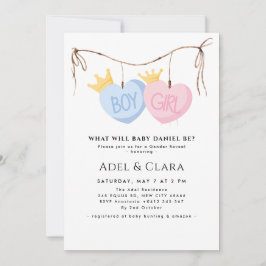 Convites Boy or Girl Gender Reveal Invitation