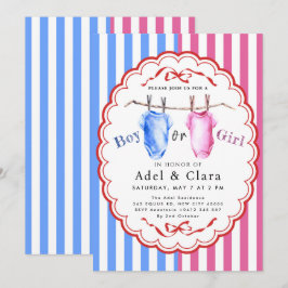 Convites Boy or Girl Gender Reveal Invitation