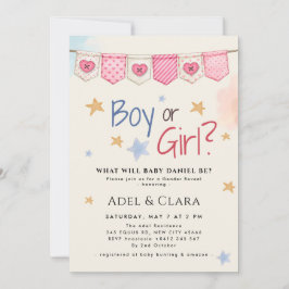 Convites Boy or Girl Gender Reveal Invitation