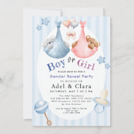 Convites Boy or Girl Gender Reveal Invitation