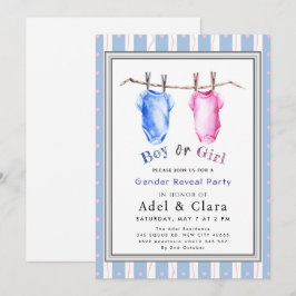 Convites Boy or Girl Gender Reveal Invitation
