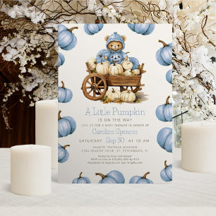 Convites Boy Pumpkin Harvest Autumn Chá de fraldas