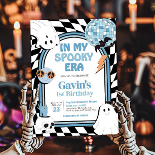 Convites Boy Retro Ghost Halloween Aniversário