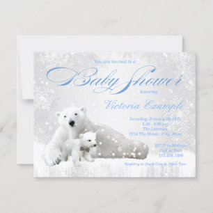 Convites Boy Snowflake Winter Bear Shower