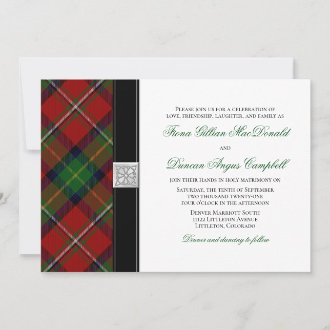 Convites Boyd Tartan Scottish Celtic Weditation (Frente)