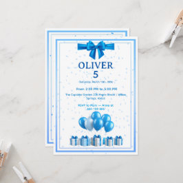 Convites Boys Birthday Invitation - Gift Boxes & Confetti