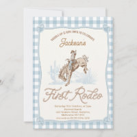 Boys Blue Xadrez Cowboy Primeiro primeiro aniversa