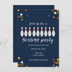 Convites Boys Bowling Theme Kid Birthday Party