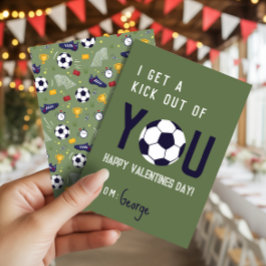 Convites Boys Classroom Soccer Football Valentines Card 