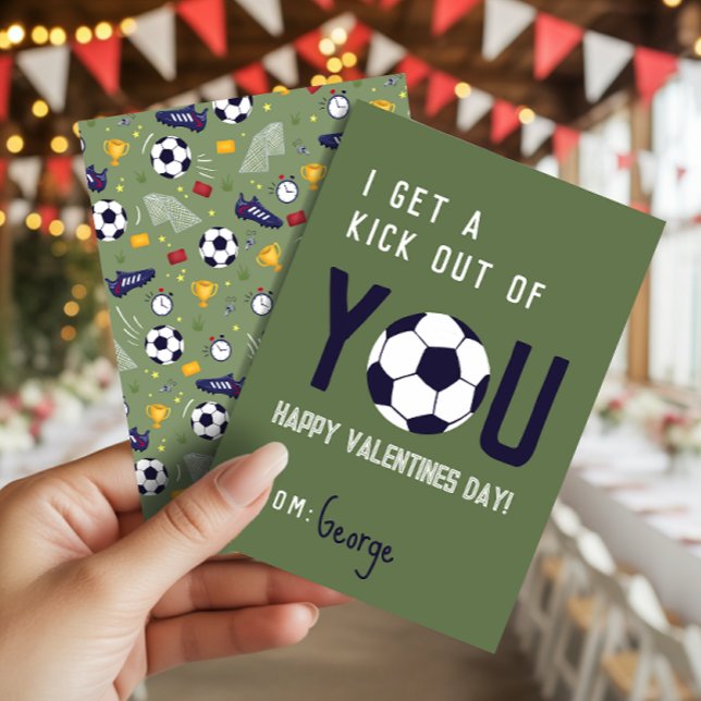 Convites Boys Classroom Soccer Football Valentines Card  (Criador carregado)
