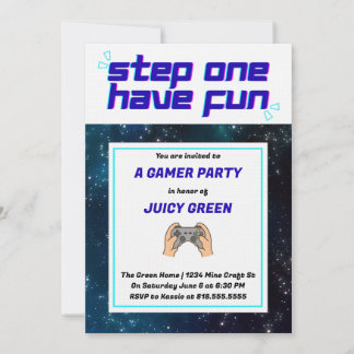 Convites Boys Cool Gamer Invitation