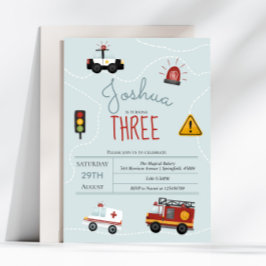 Convites Boys Cute Blue Transport Toddler Aniversário