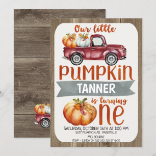 Convites Boys Little Pumpkin primeiro aniversario