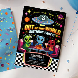 Convites Boys Out Of This World Neon Space Birthday