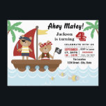 Convites Boys Pirate Bear Festa de aniversário<br><div class="desc">Convites de festas de aniversários piratas com ursos piratas bonitos e barco num fundo marinho tropical. Você pode personalizar facilmente este pirata qualquer convite de aniversário numérico para seu evento simplesmente adicionando seus detalhes no estilo de fonte,  cor e texto de sua escolha.</div>