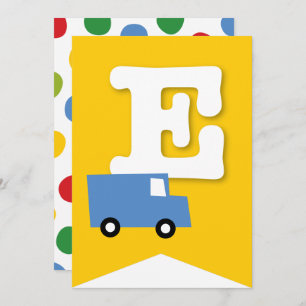 Convites Boys Toys Kid's Festa de aniversário Banner de Bun