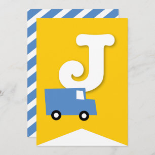 Convites Boys Toys Kid's Festa de aniversário Banner de Bun