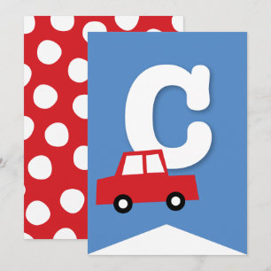 Convites Boys Toys Kid's Festa de aniversário Banner de Bun