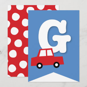 Convites Boys Toys Kid's Festa de aniversário Banner de Bun