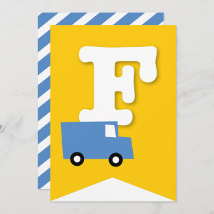 Convites Boys Toys Kid's Festa de aniversário Banner de Bun