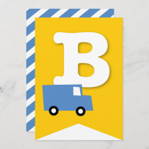 Convites Boys Toys Kid's Festa de aniversário Banner de Bun