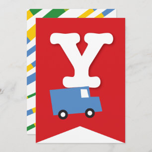Convites Boys Toys Transport Happy Birthday Party Banner