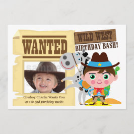 Convites Boys Wild West Cowboy Birthday