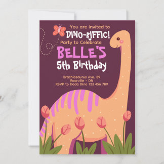 Convites Brachiosaurus Dino Aniversário