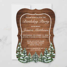 Convites Bracket Snowy Wood & Forest Country Pine Aniversár