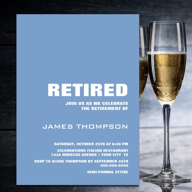 Convites Branca Azul Simples e Dusty Moderno do Partido da  (Criador carregado)