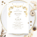 Convites Branca Chic e Casamento Celestial de Encantação Do<br><div class="desc">Aprecie seus convidados com este elegante convite de casamento celestial branco e dourado com belas belas folhas de ouro fino desenhadas por mão, glândulas botânicas douradas e estrelas pequenas e delicadas. Texto em matizes ouros. Capacidade de alterar e personalizar todas as seções de texto para atender às suas necessidades. Fácil...</div>