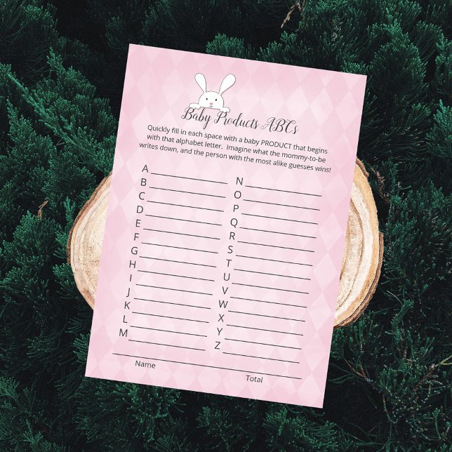 Convites Branca Coelho Rosa Argyle Bebê-Produtos (Criador carregado)