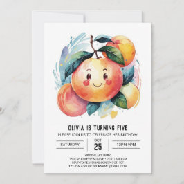Convites Branca Colorida Peach Aniversário