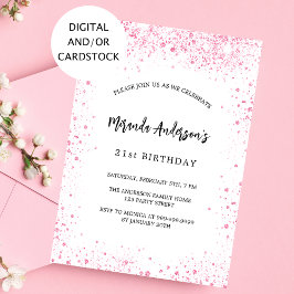 Convites Branca de aniversário brilha elegante