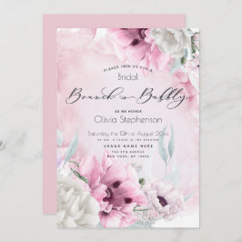 Convites Branca de bolhas Chá de panela de aquarela cor ros