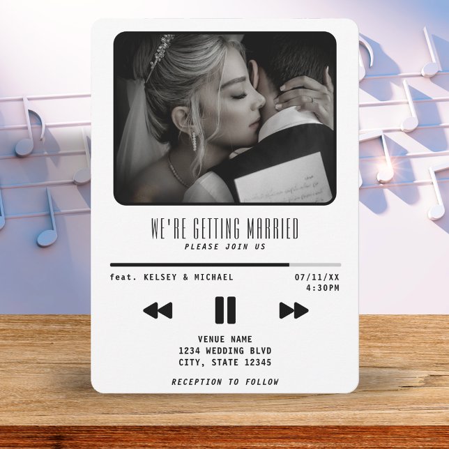 Convites Branca de Casamento do Player de Música MP3 (Music MP3 Player Wedding White Invitation
)