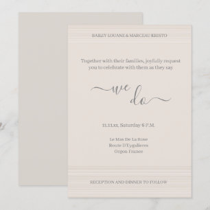 Convites Branca De Marfim Elegante Nós Fazemos Casamento D